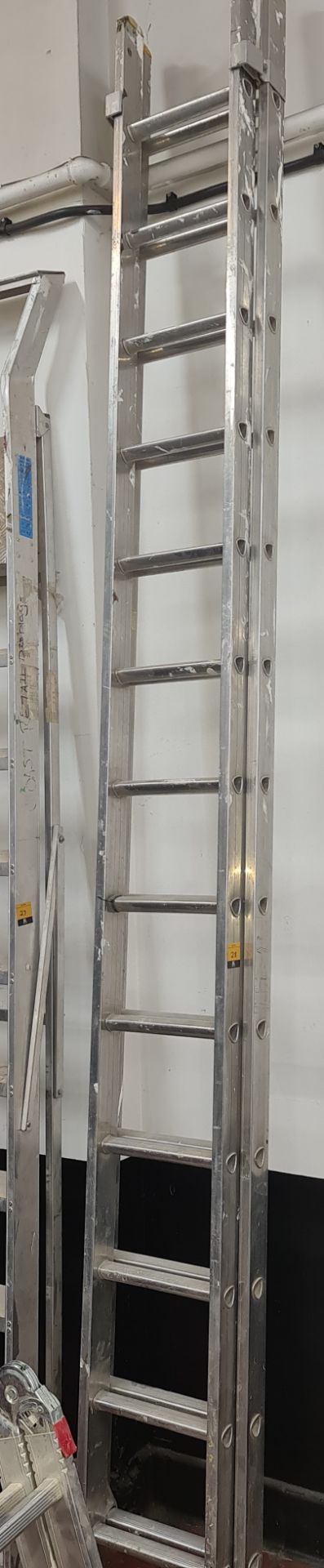 Set of double rung ladders, each length measuring approx. 11.5ft