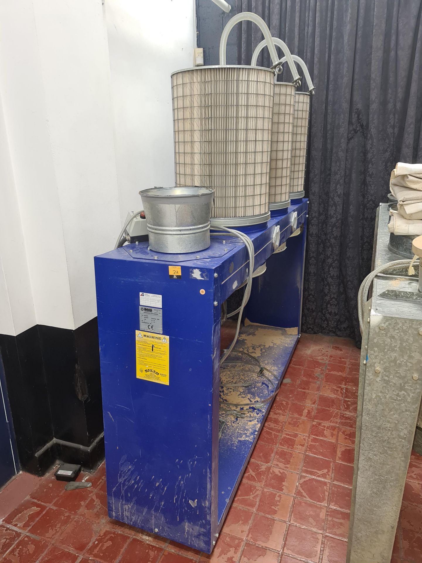 2008 IMAS dust extraction system model DSC3/55 NB. This extractor was used with lot 19, the SCM rout