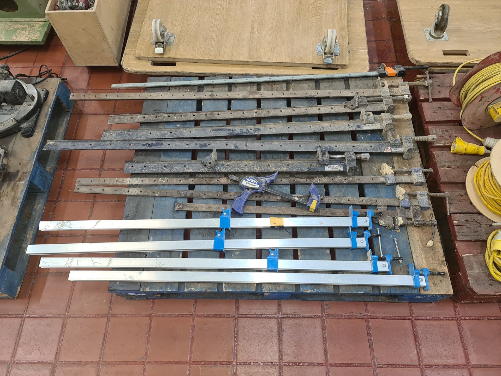 Contents of a pallet of long handled clamps & similar - pallet excluded