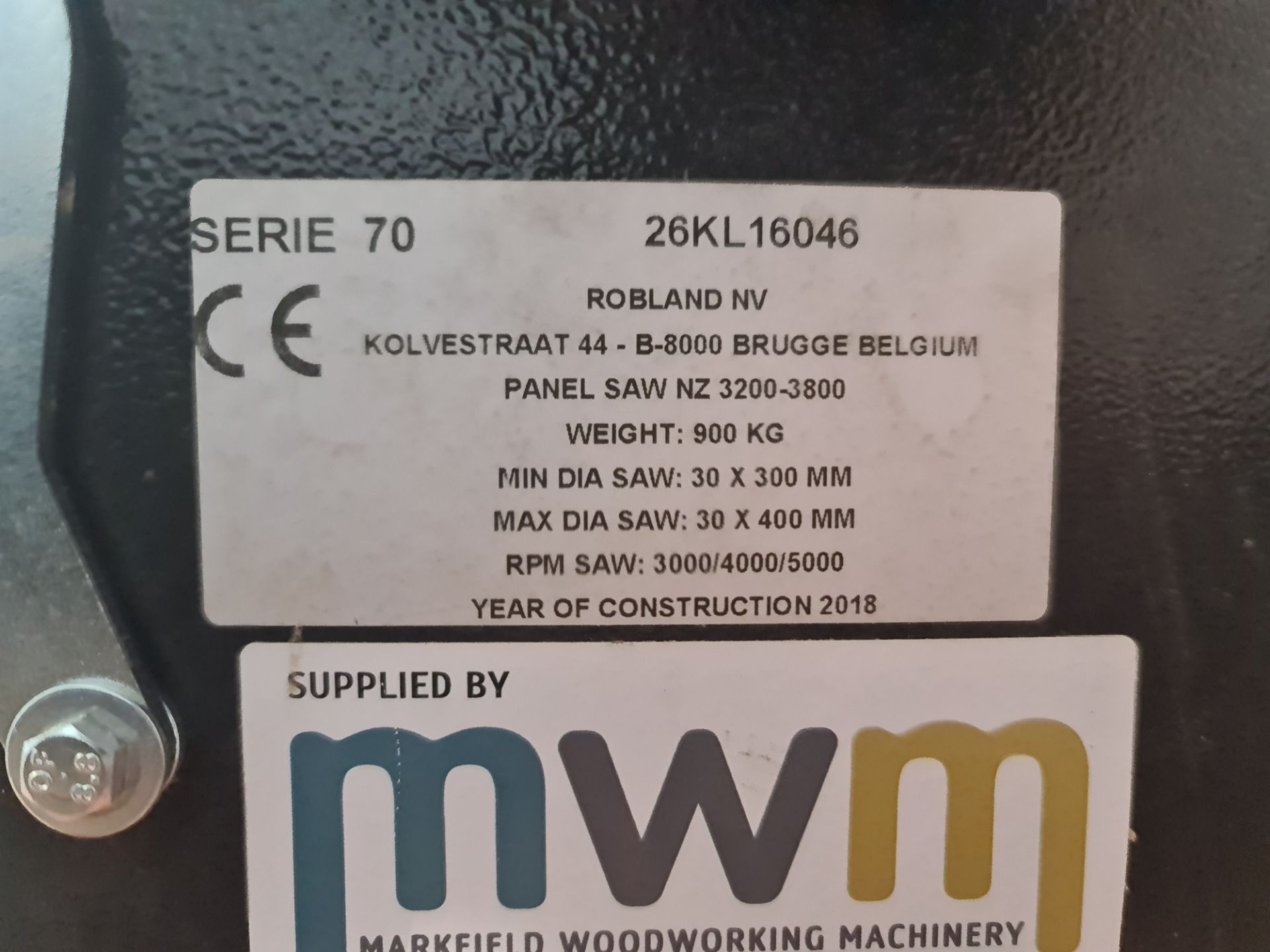 2018 Robland model NZ3200-3800 panel saw. NB. This was used with a dedicated dust extractor, which w - Image 33 of 33