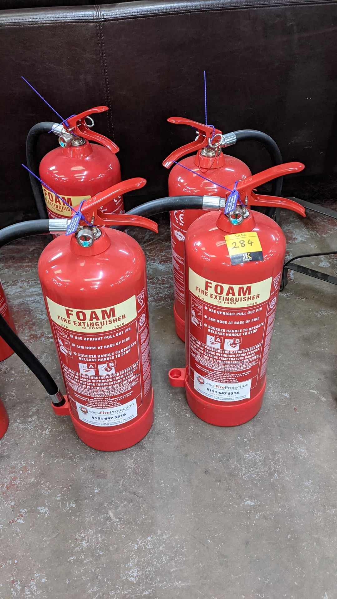 4 off foam fire extinguishers, all of which are marked as being last serviced in September 2020 & ne - Image 3 of 4