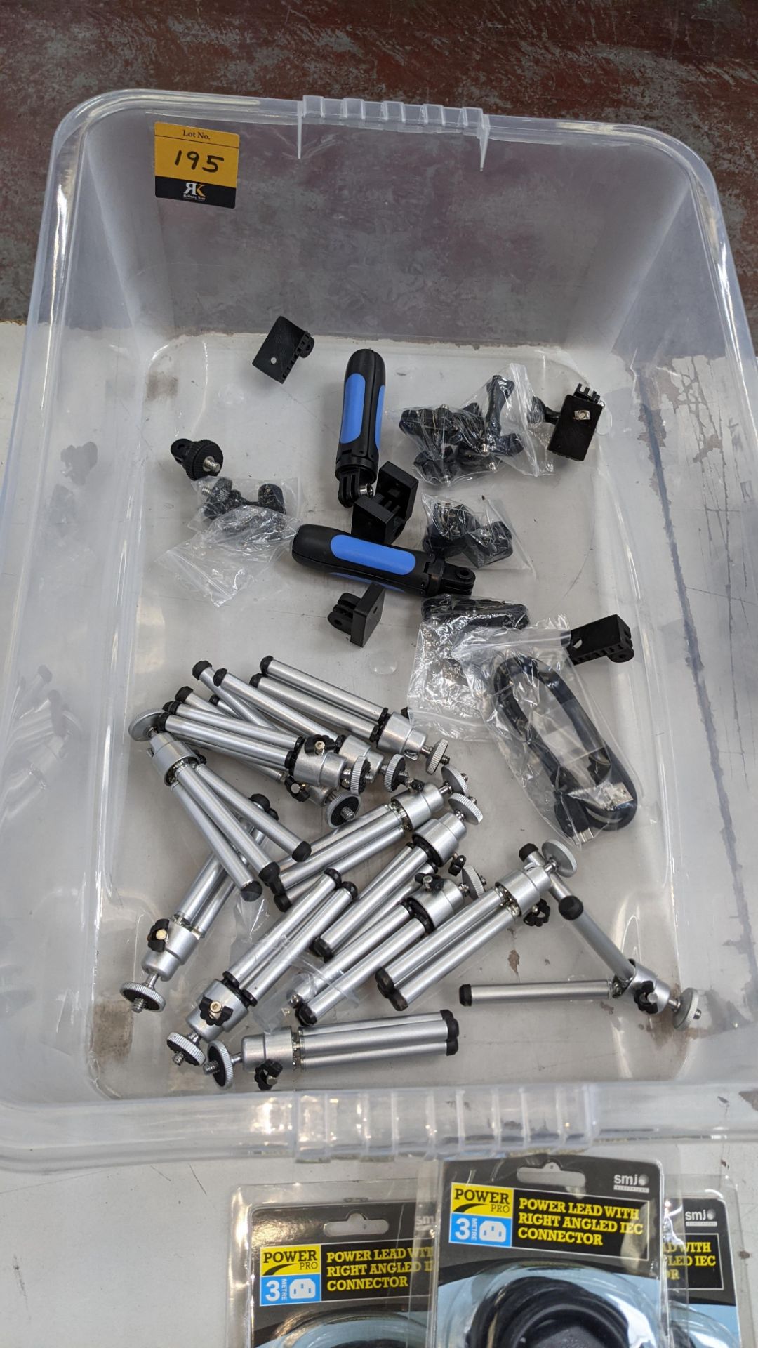 Contents of a crate of mini tripods & similar - crate excluded