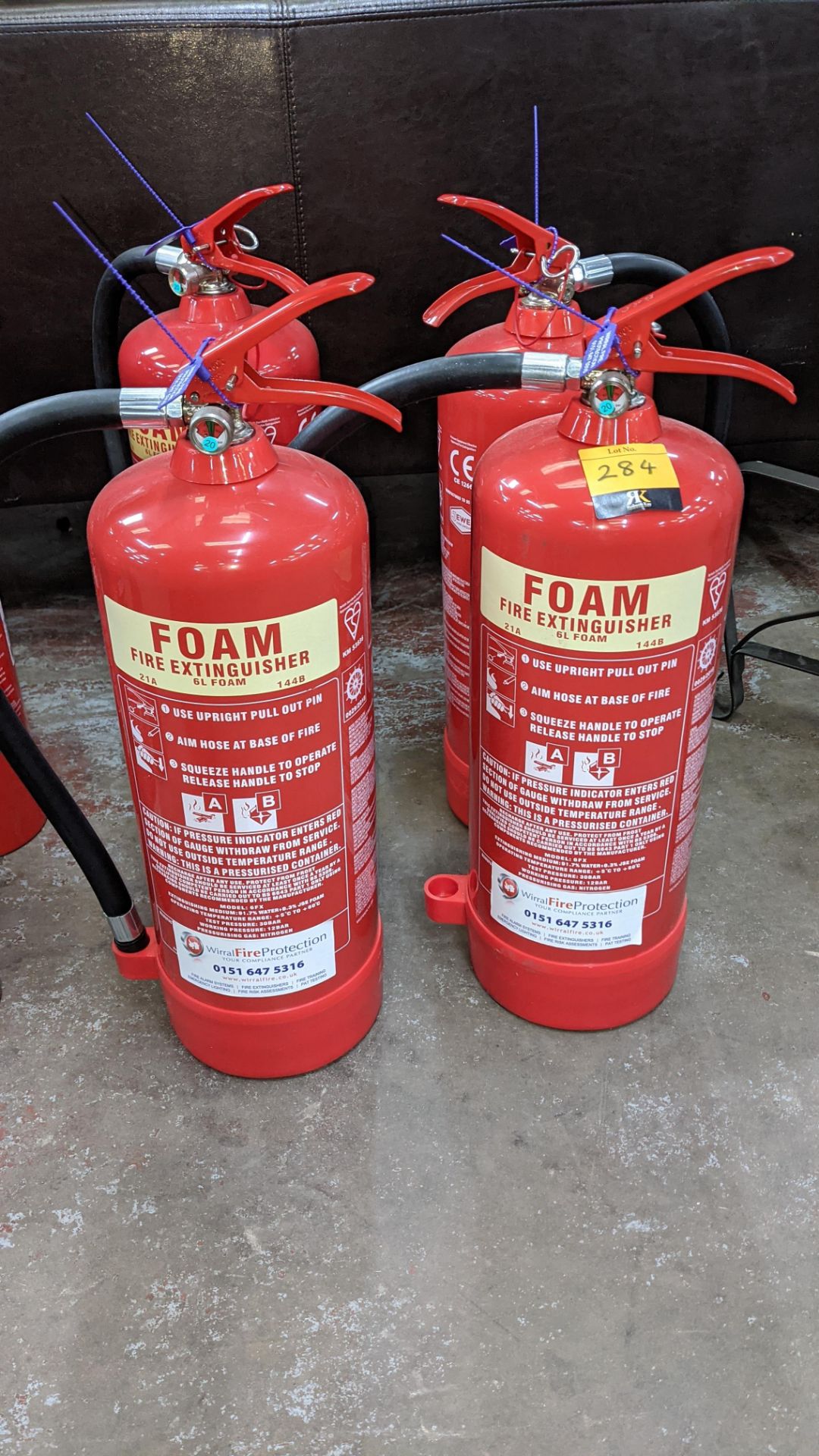 4 off foam fire extinguishers, all of which are marked as being last serviced in September 2020 & ne - Image 4 of 4