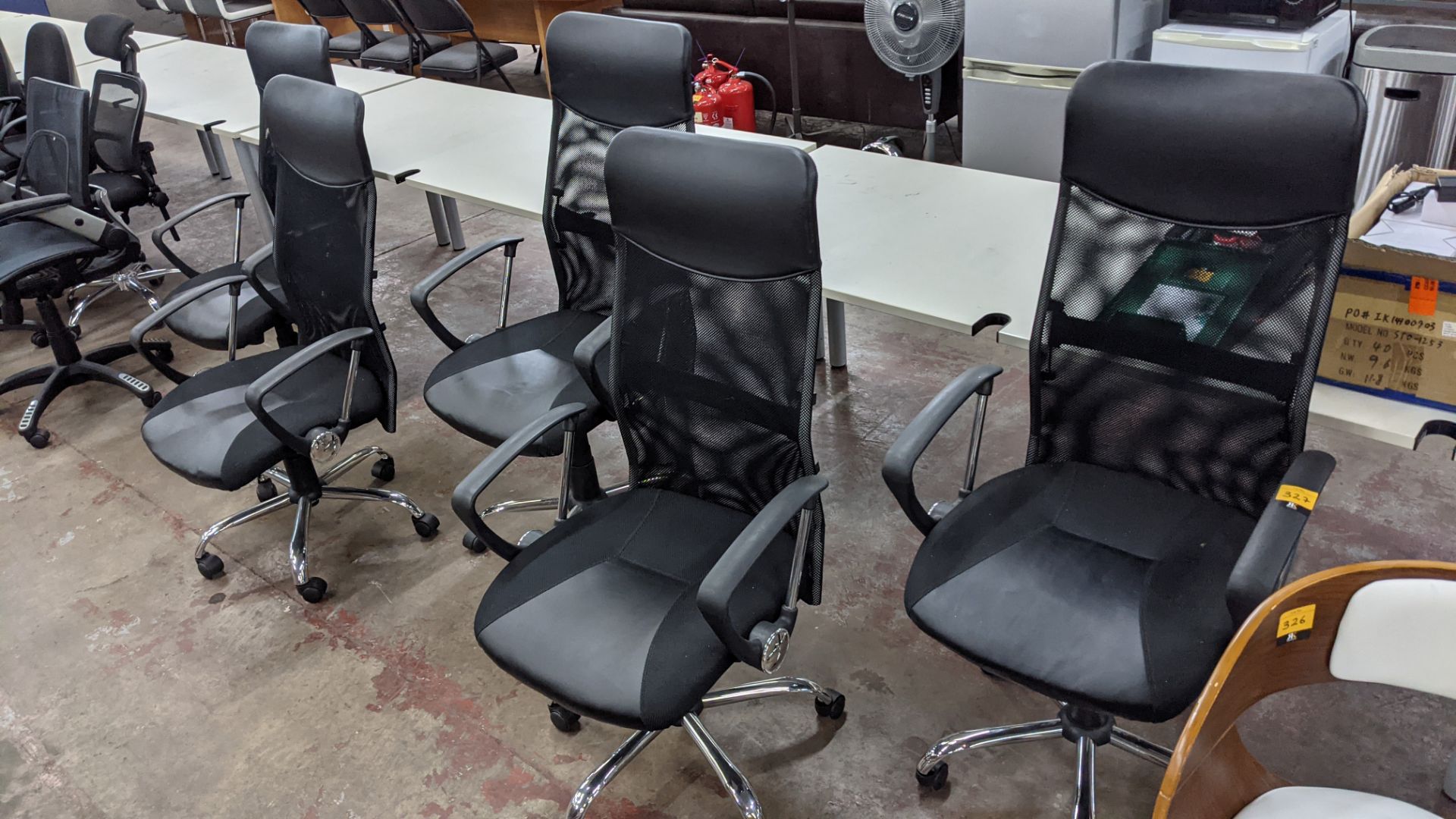 5 off matching black mesh back exec chairs on chrome bases