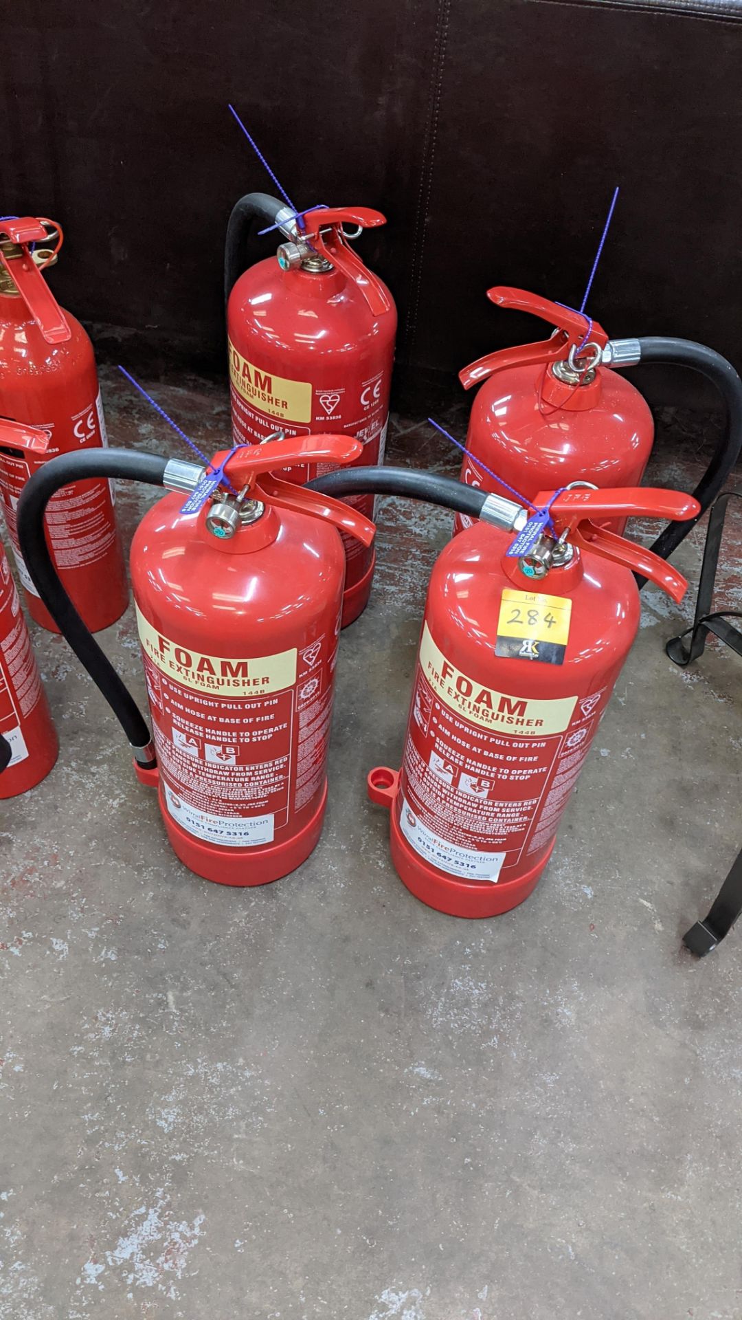 4 off foam fire extinguishers, all of which are marked as being last serviced in September 2020 & ne - Image 2 of 4