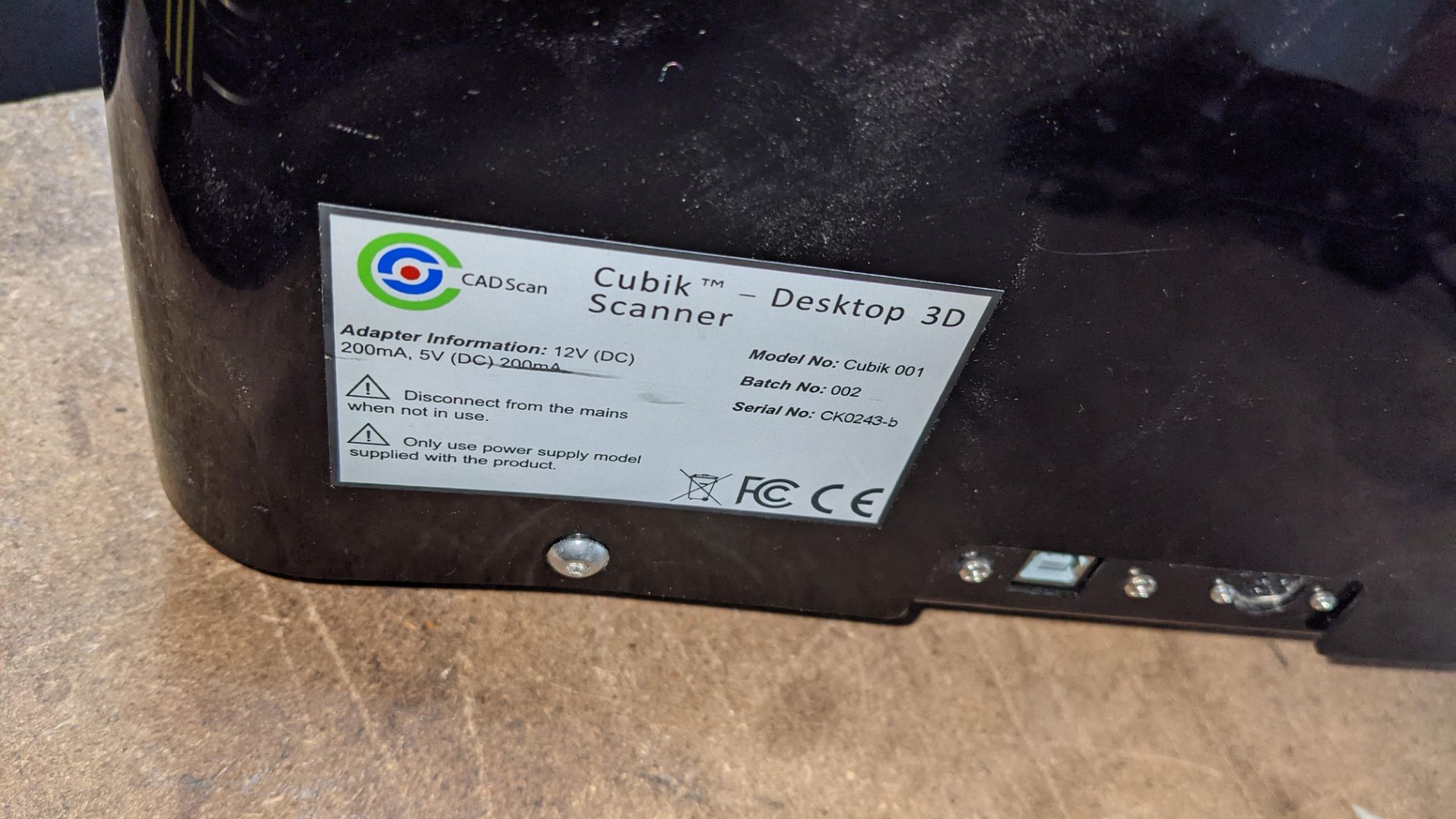 Cubik desktop 3D scanner model Cubik 001, including power adaptor - Image 8 of 10