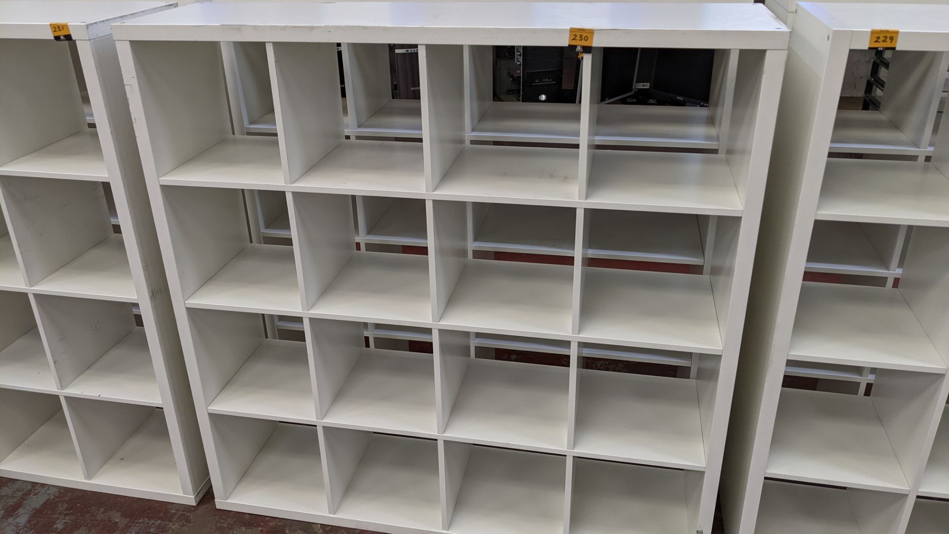 2 off bookcases/display units, each measuring 1465mm x 390mm (d) x 1470mm. NB. Lots 229, 230 & 231 e - Image 3 of 4