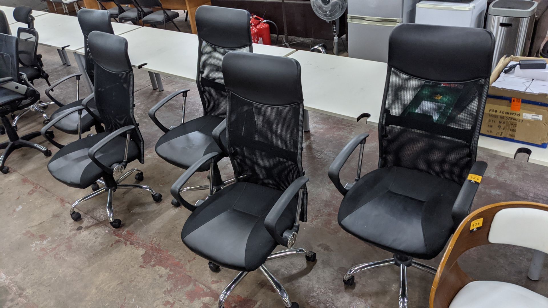 5 off matching black mesh back exec chairs on chrome bases - Image 2 of 9