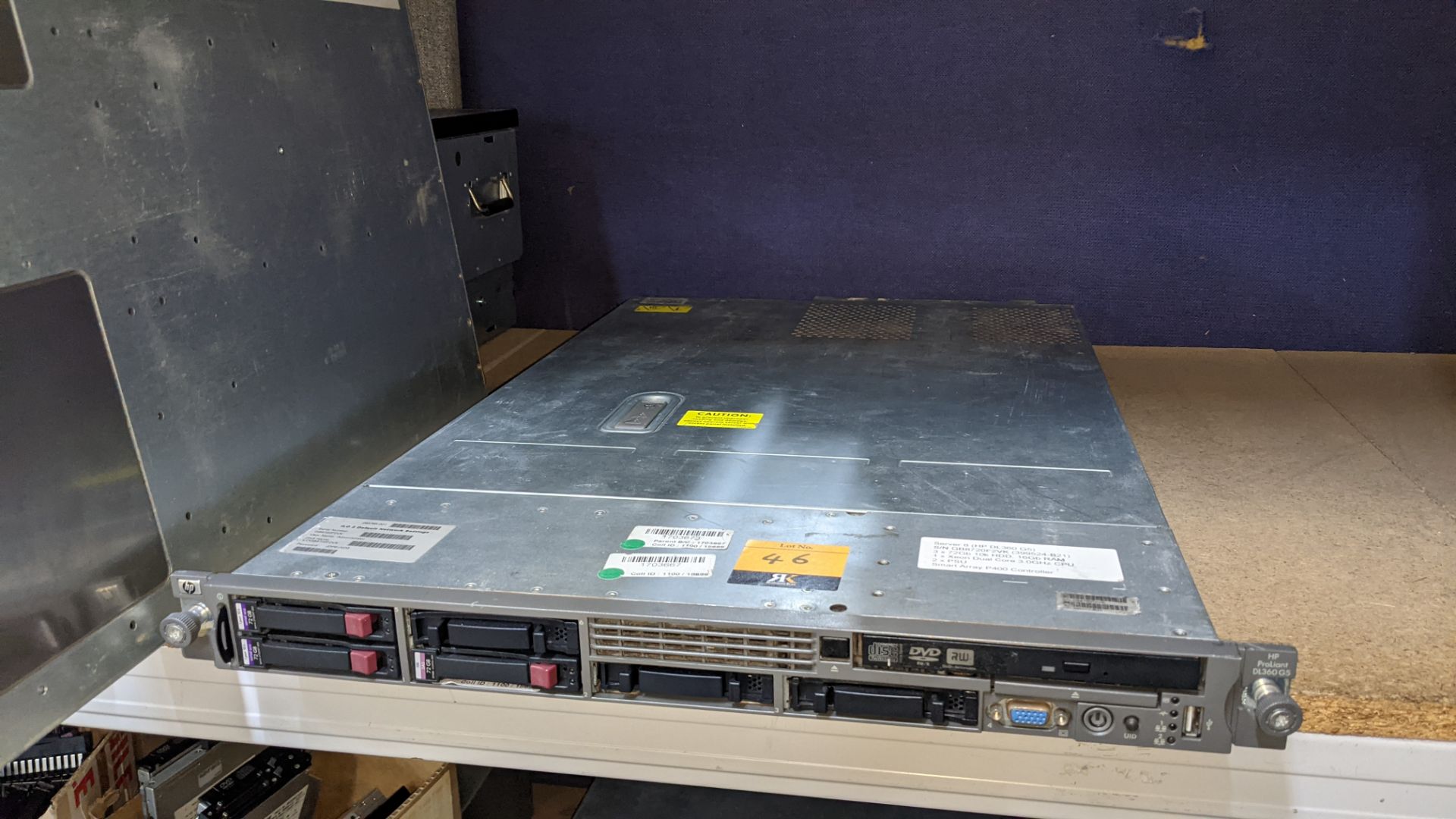 HP DL360 G5 server with Xeon Dual Core 3GHz processor, 2 off PSU, Smart Array P400 controller, 16GB - Image 3 of 9