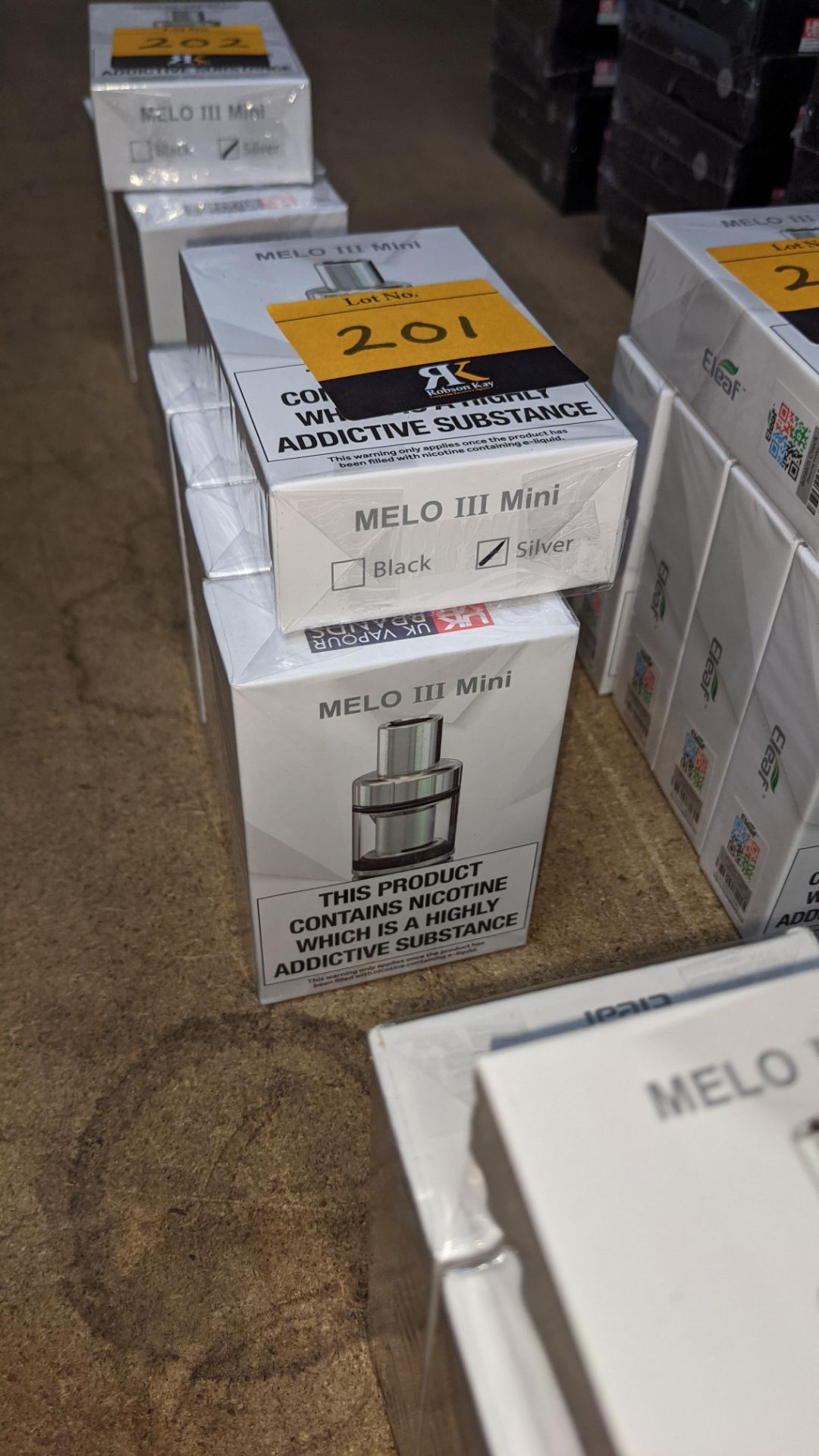 5 off UK Vapour Brands Eleaf MELO III Mini Atomizers, individually boxed, each box including 1 off 0