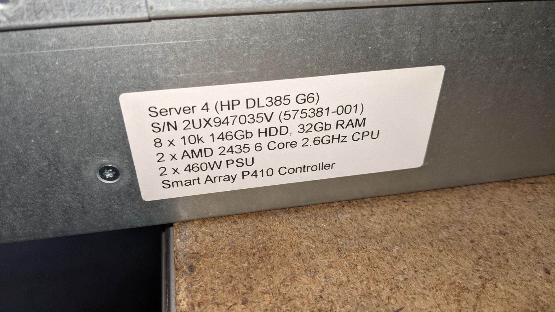 HP DL385 G6 rack mountable server with 8 off 146GB 10K hard drives, 32GB RAM, 2 off AMD 2435 6 Core - Image 9 of 11