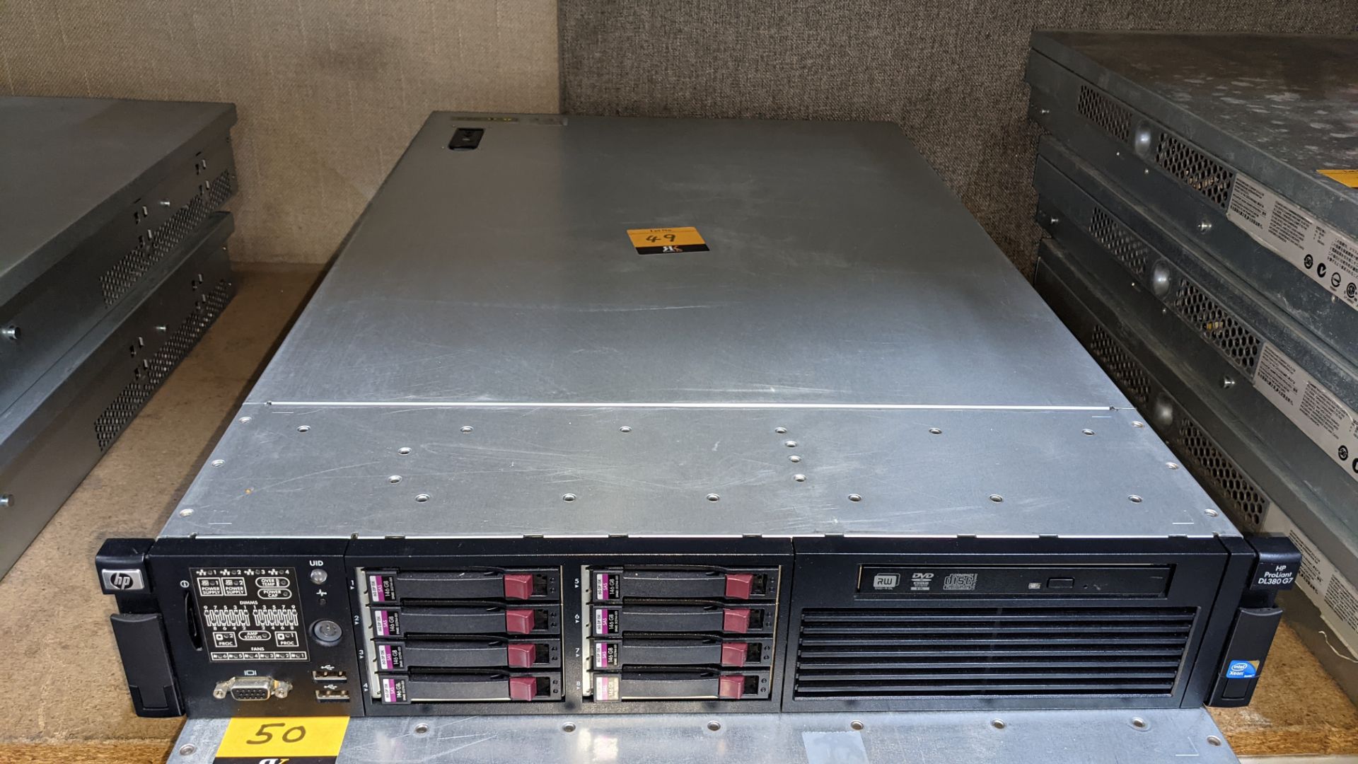 HP DL380 G7 rack mountable server with 8 off 146GB 15K hard drives, 32GB RAM, 2 off Xeon X5650 6 Cor - Image 2 of 8