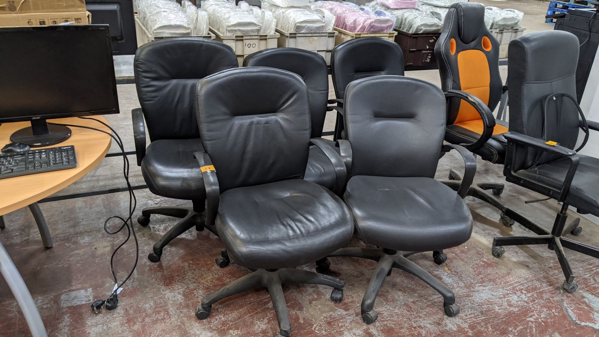 5 off matching leather exec chairs with arms