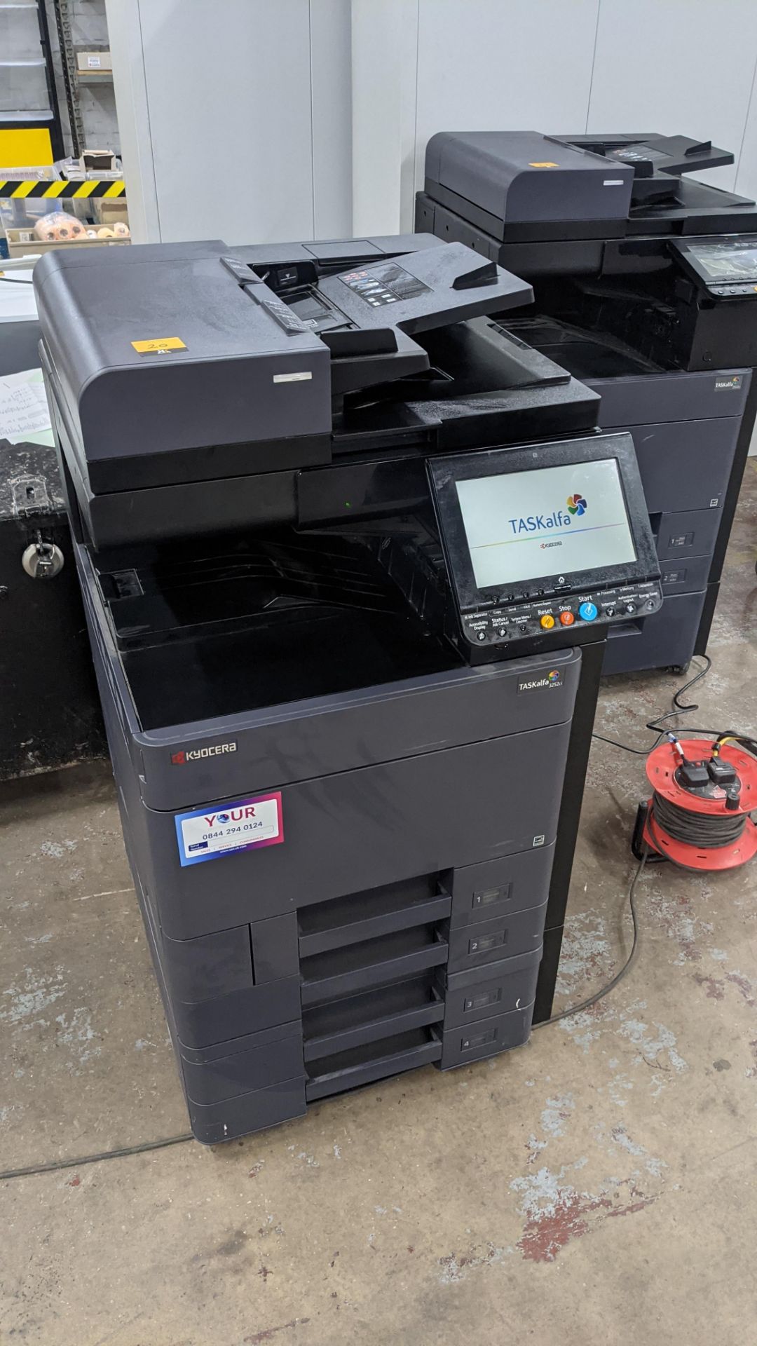 Kyocera Taskalfa model 3252Ci colour copier/printer including twin cassette pedestal making 4 casset - Image 2 of 15