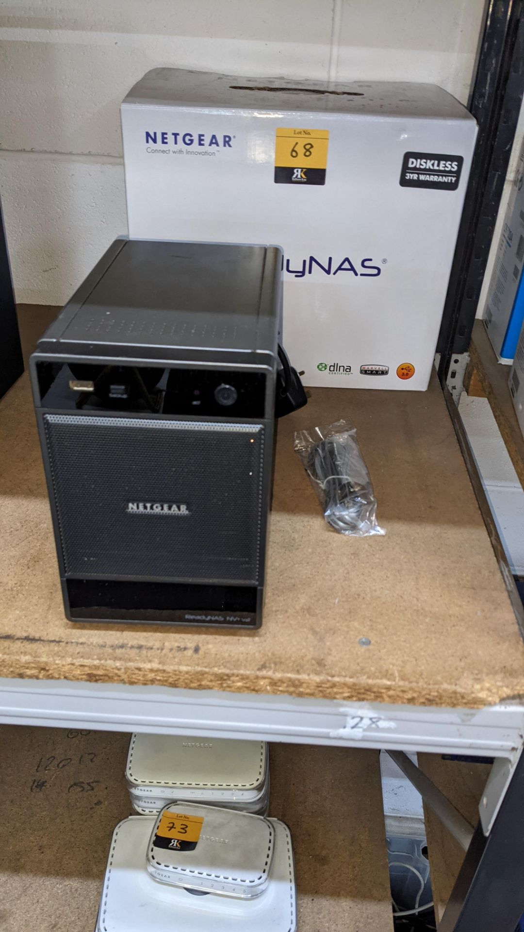 Netgear ReadyNAS model NV+V2 with 4 off 500GB drives (1.5TB capacity with online spare), in original