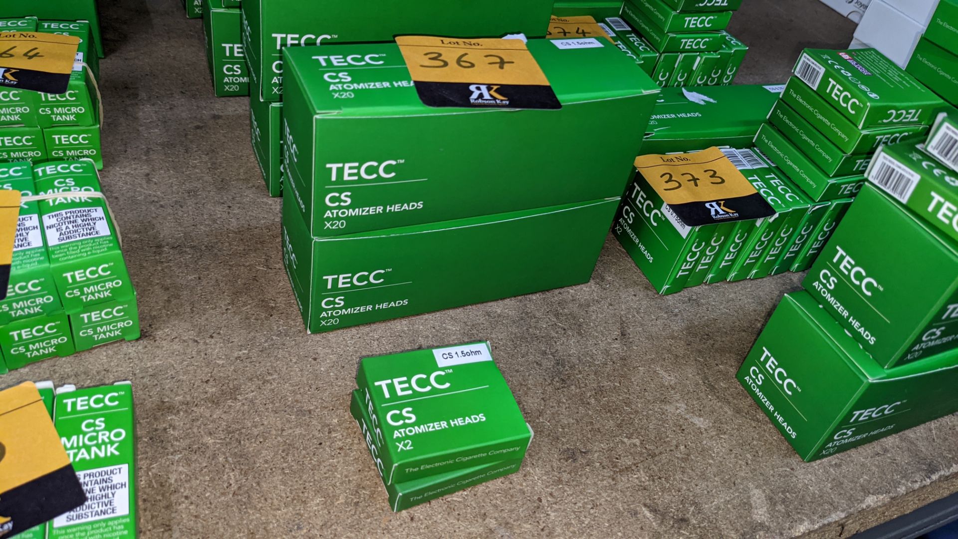 22 off TECC CS atomizer head twin packs (22 packs each containing 2 heads). 1.5ohm