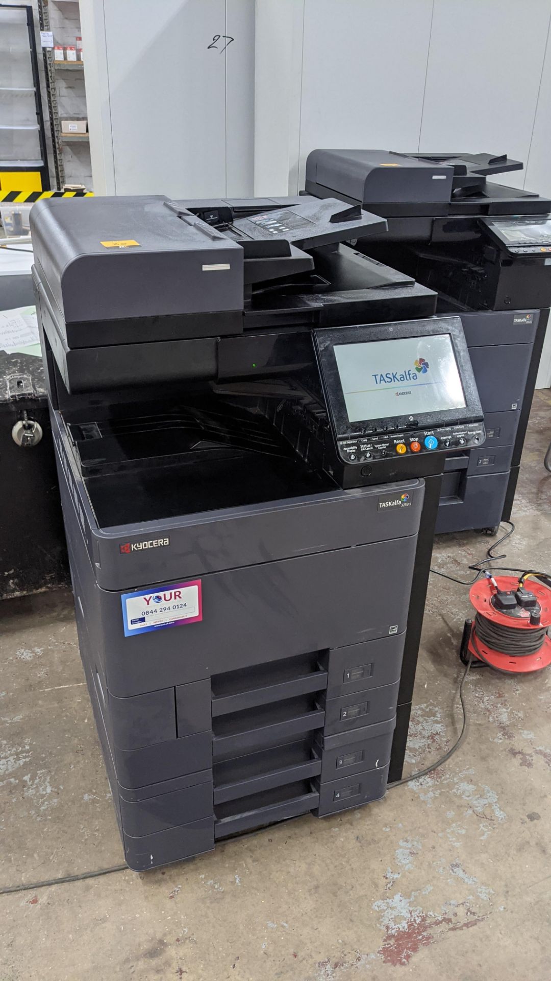 Kyocera Taskalfa model 3252Ci colour copier/printer including twin cassette pedestal making 4 casset