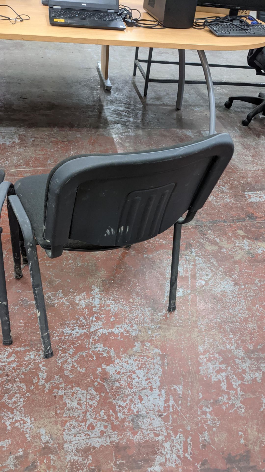 Pair of matching, stacking black upholstered stand chairs - Image 5 of 5