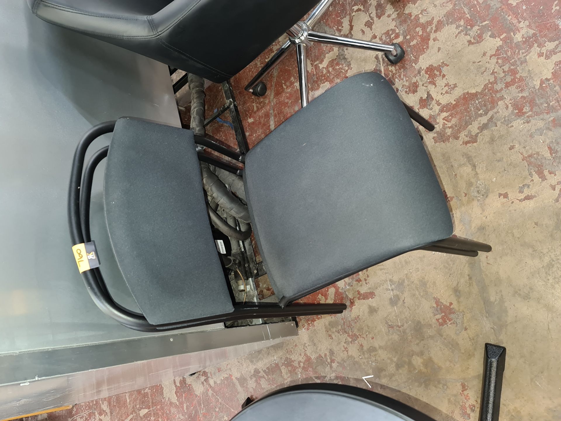 Pair of black matching stand chairs
