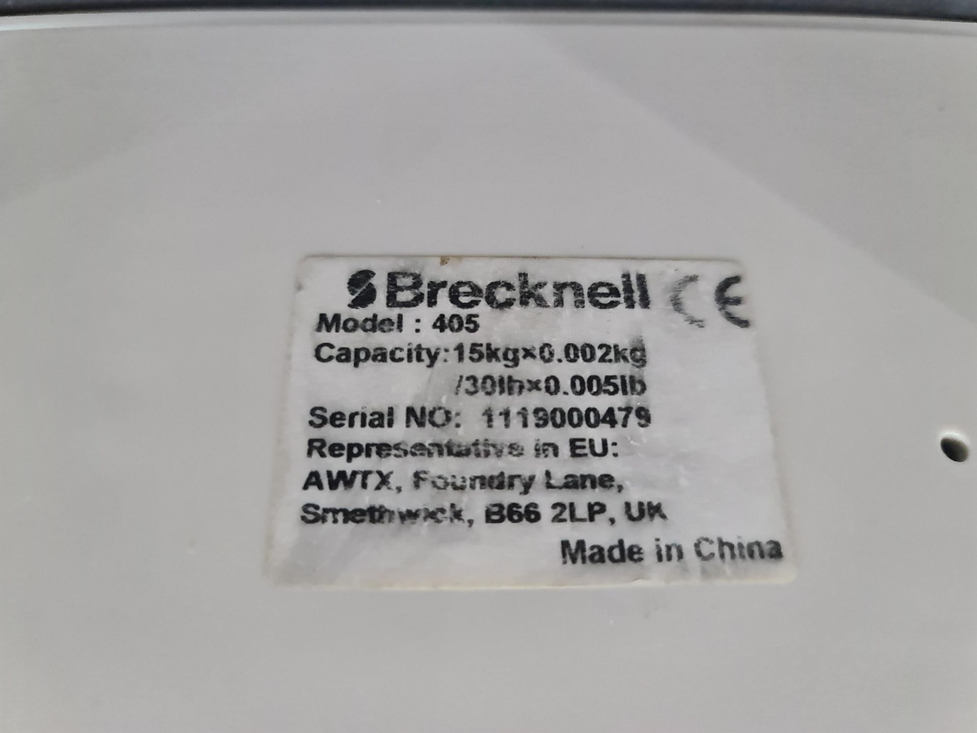 Brecknell model 405 digital platform scales, 15kg capacity x0.002kg NB. Appears to be battery operat - Image 4 of 4