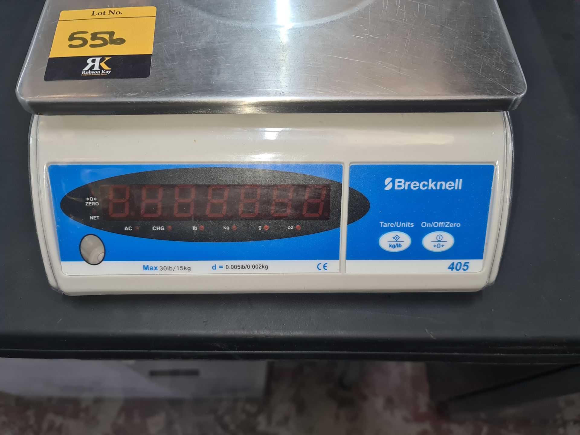 Brecknell model 405 digital platform scales, 15kg capacity x0.002kg NB. Appears to be battery operat - Image 3 of 4