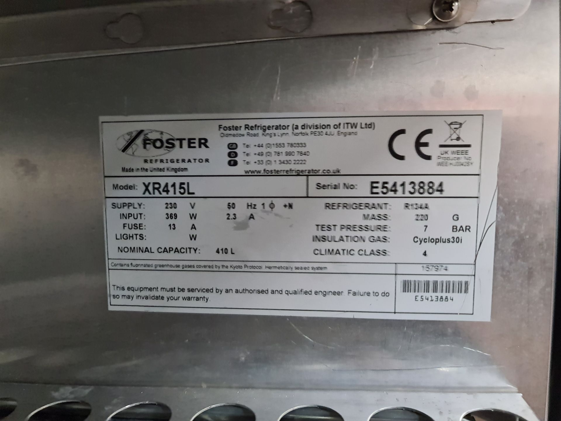 Xtra stainless steel commercial freezer, model XR415L - Image 4 of 5