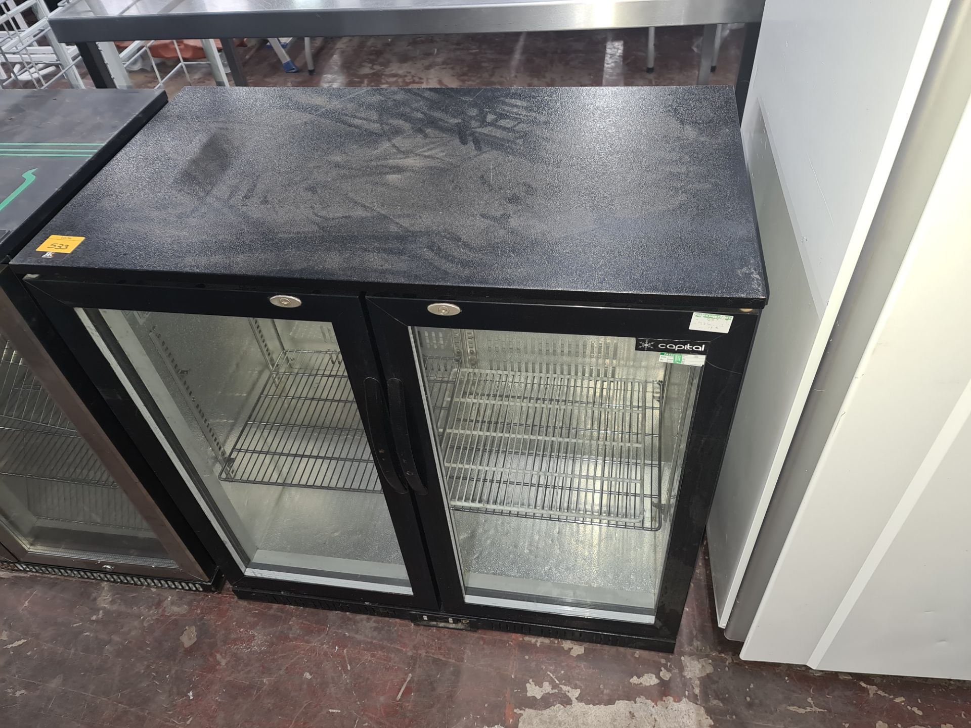 Capital black twin glass door undercounter back bar/bottle fridge