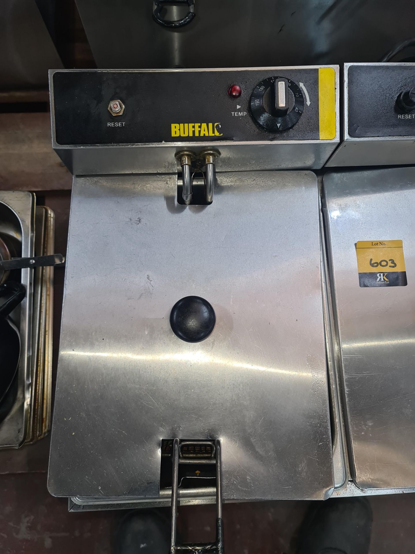 Buffalo twin well benchtop fryer NB. Contains oil - Image 2 of 5