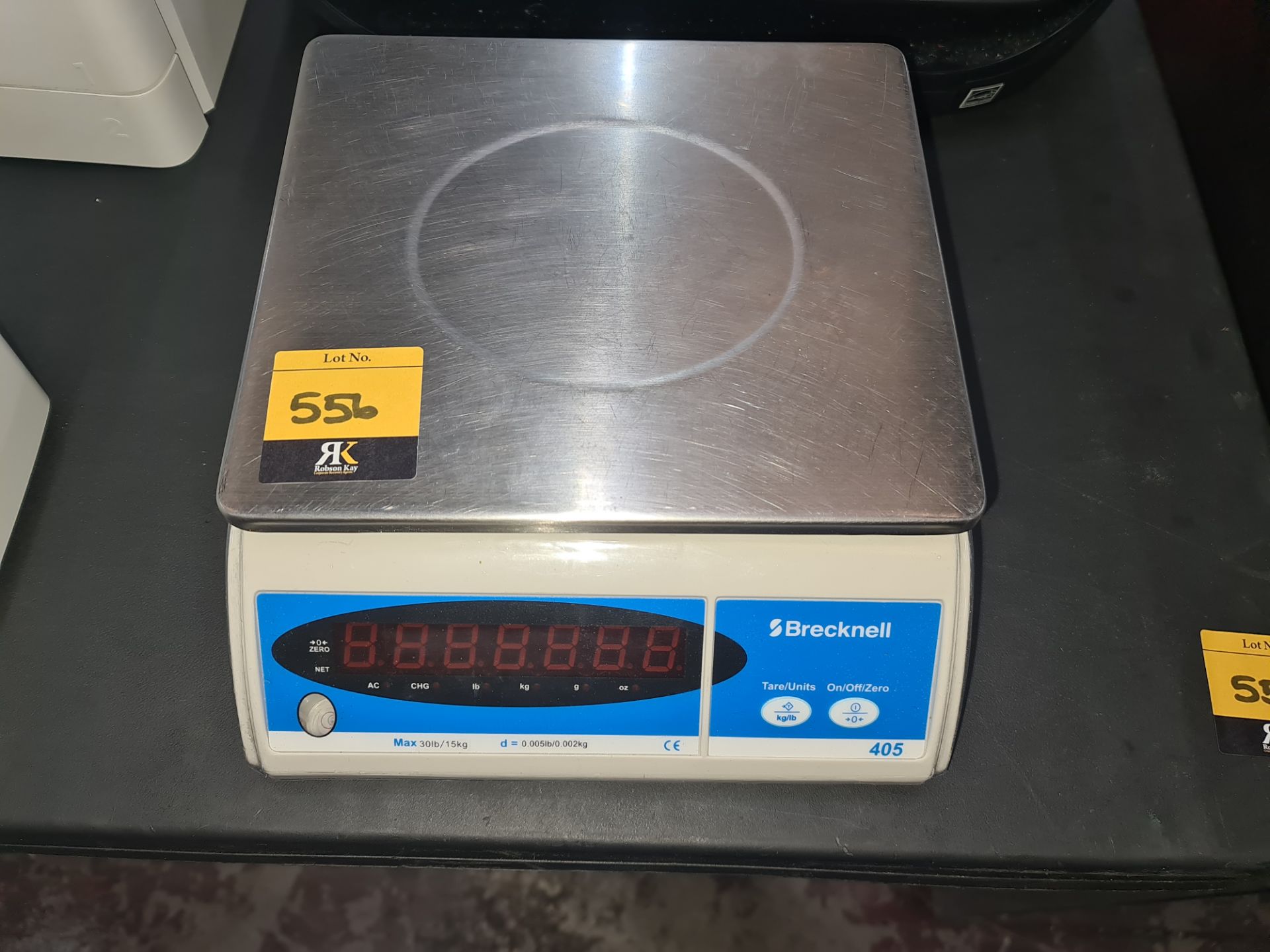 Brecknell model 405 digital platform scales, 15kg capacity x0.002kg NB. Appears to be battery operat