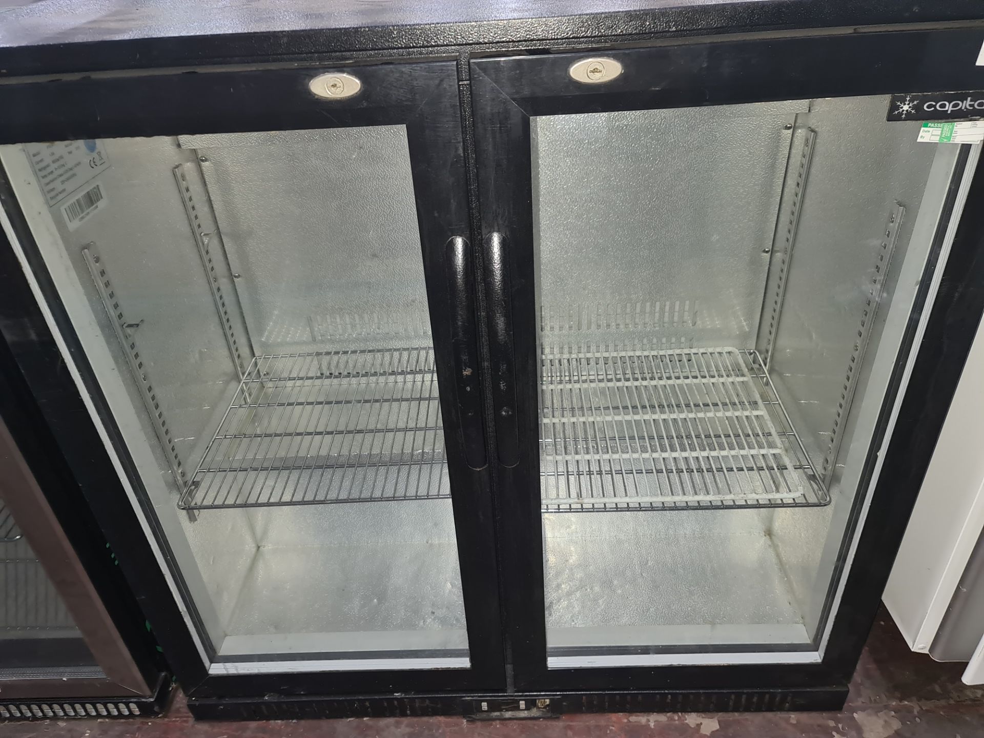 Capital black twin glass door undercounter back bar/bottle fridge - Image 2 of 3