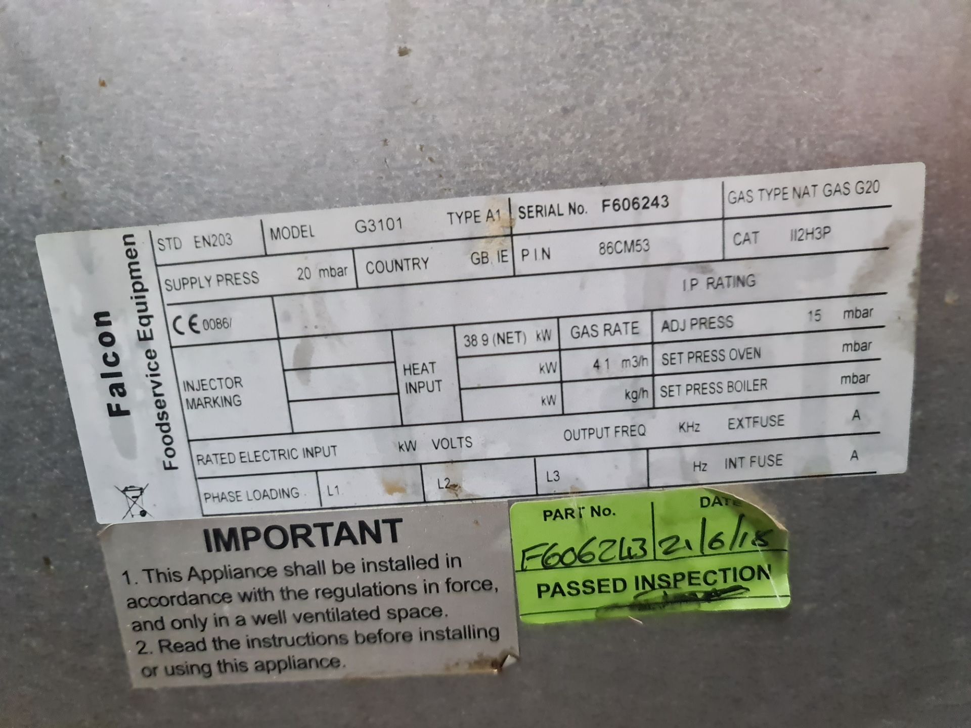 Falcon G3101 6-burner commercial oven (on wheels) - Image 10 of 11