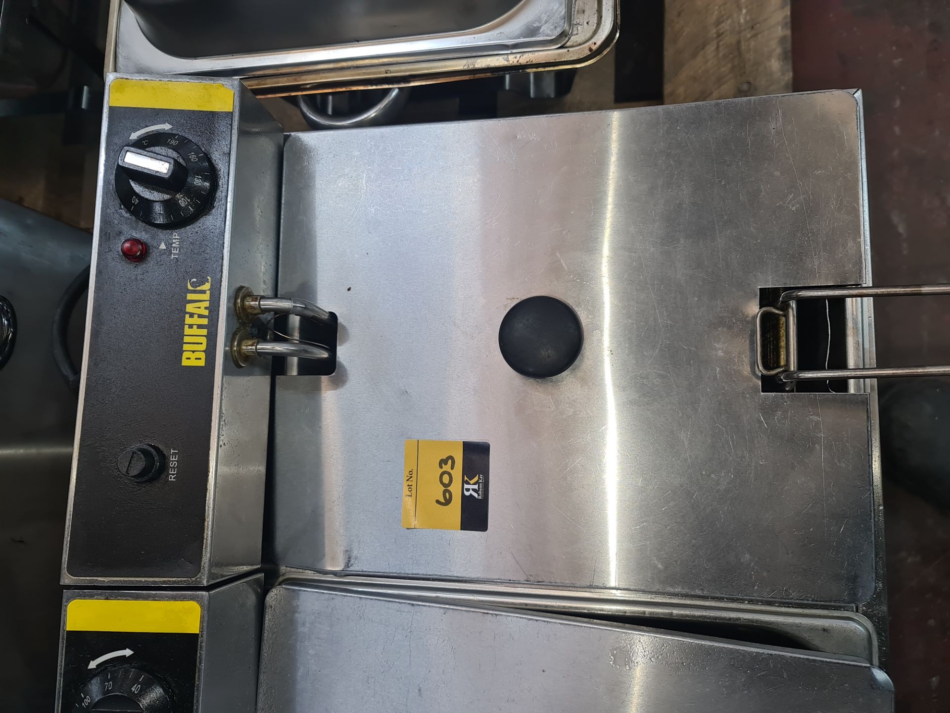 Buffalo twin well benchtop fryer NB. Contains oil - Image 3 of 5