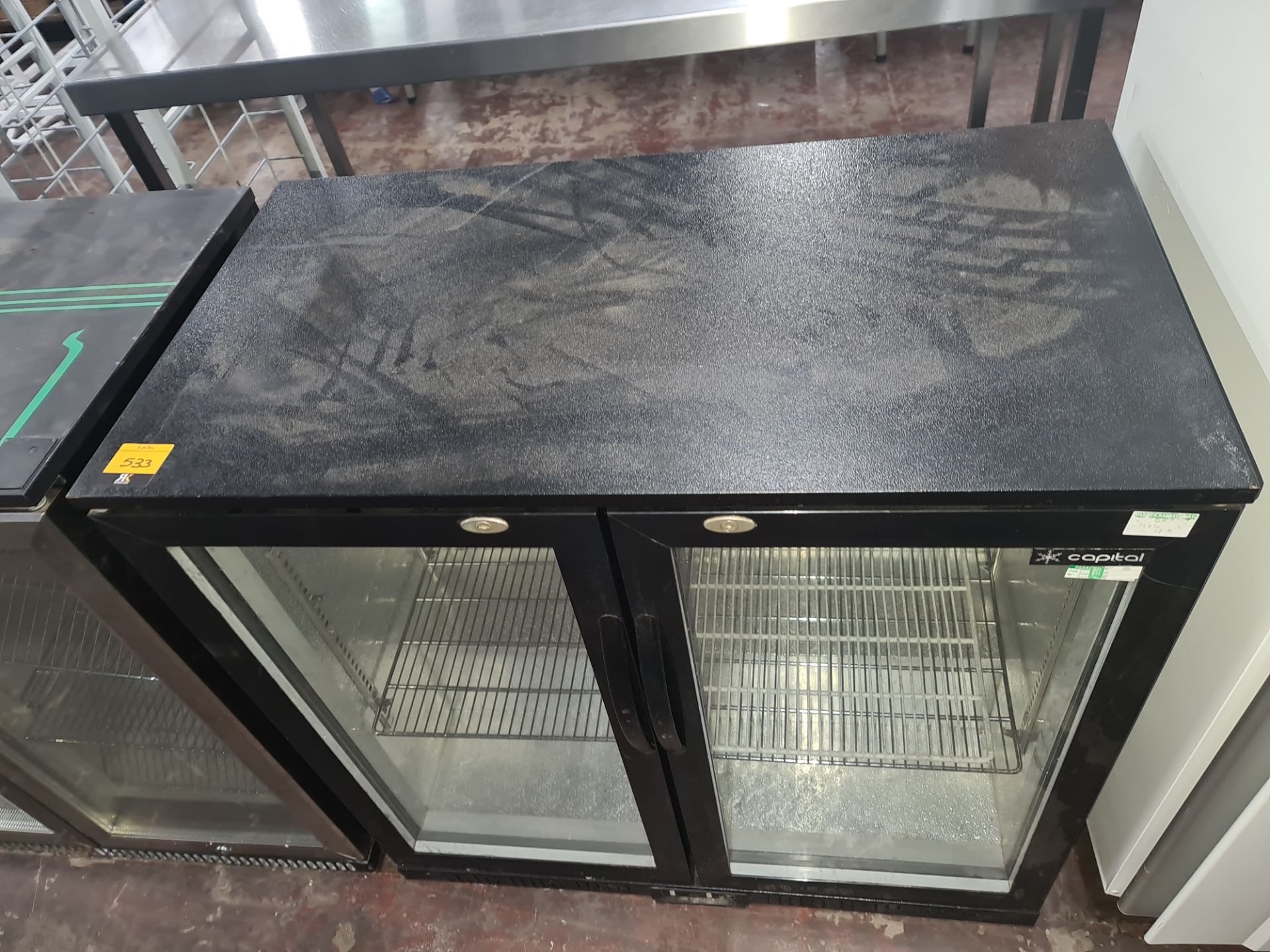 Capital black twin glass door undercounter back bar/bottle fridge - Image 3 of 3