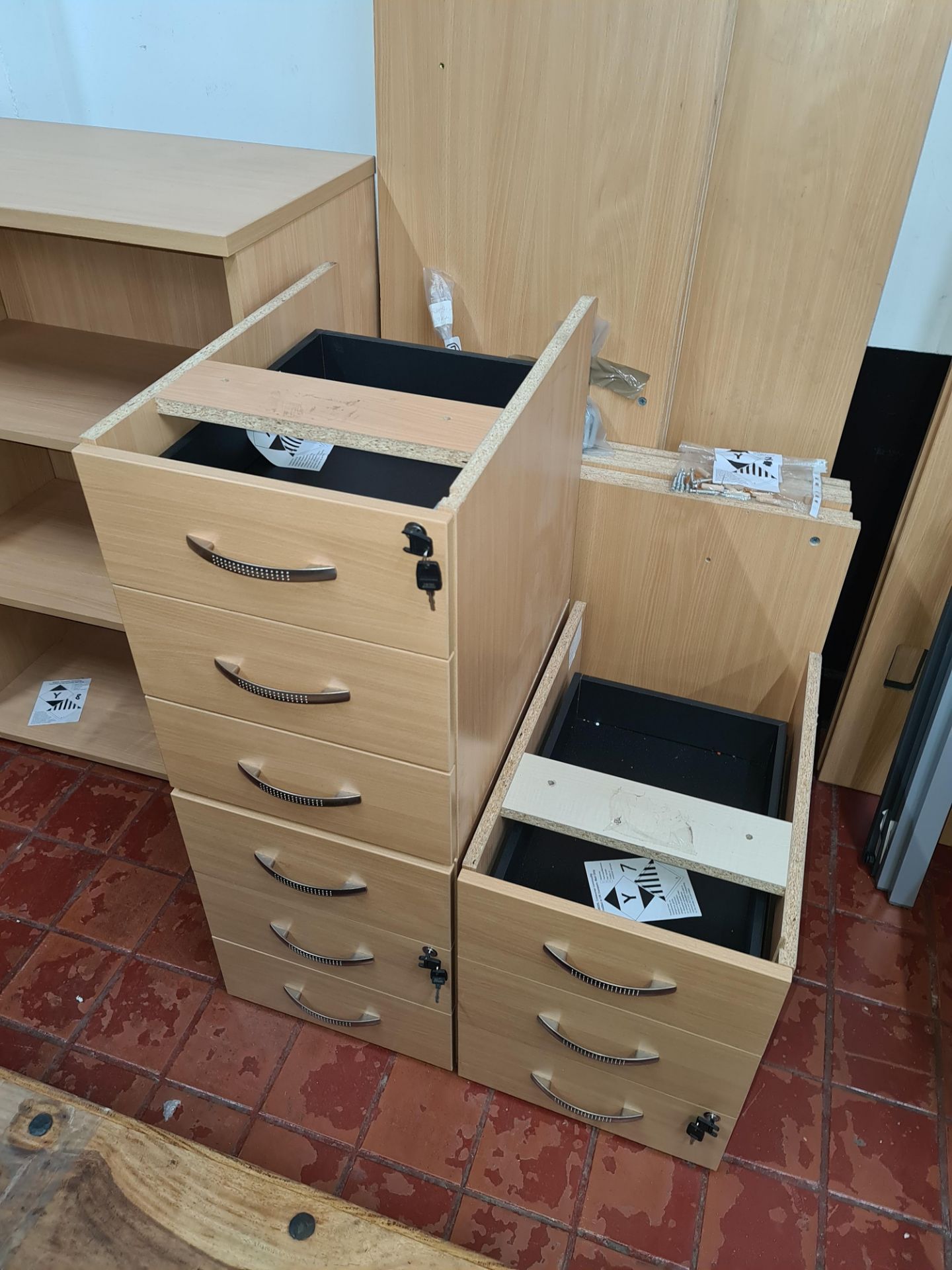 Quantity of dismantled desks plus bookcases, floating pedestals, printer table & more - the successf - Image 6 of 9