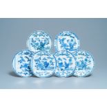 Six Chinese blue and white dishes, Yongzheng/Qianlong