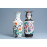 Two Chinese famille rose vases, 19/20th C.