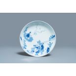 A Chinese blue and white 'Immortals' plate, Yongzheng mark and of the period