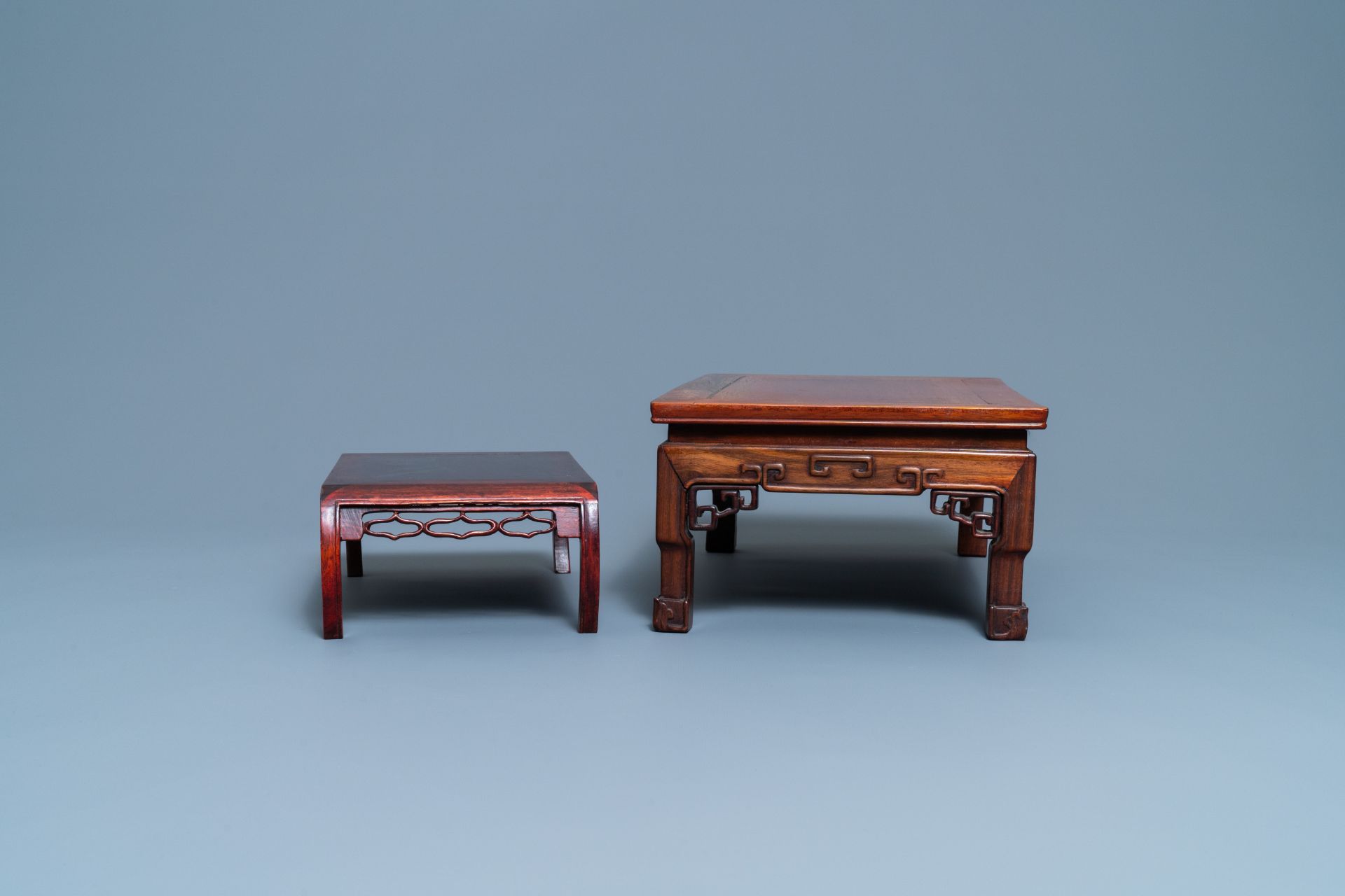 Five Chinese wooden stands, 19/20th C. - Image 3 of 13