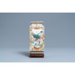 A Chinese famille rose 'rice cultivation' vase, Qianlong mark, Republic