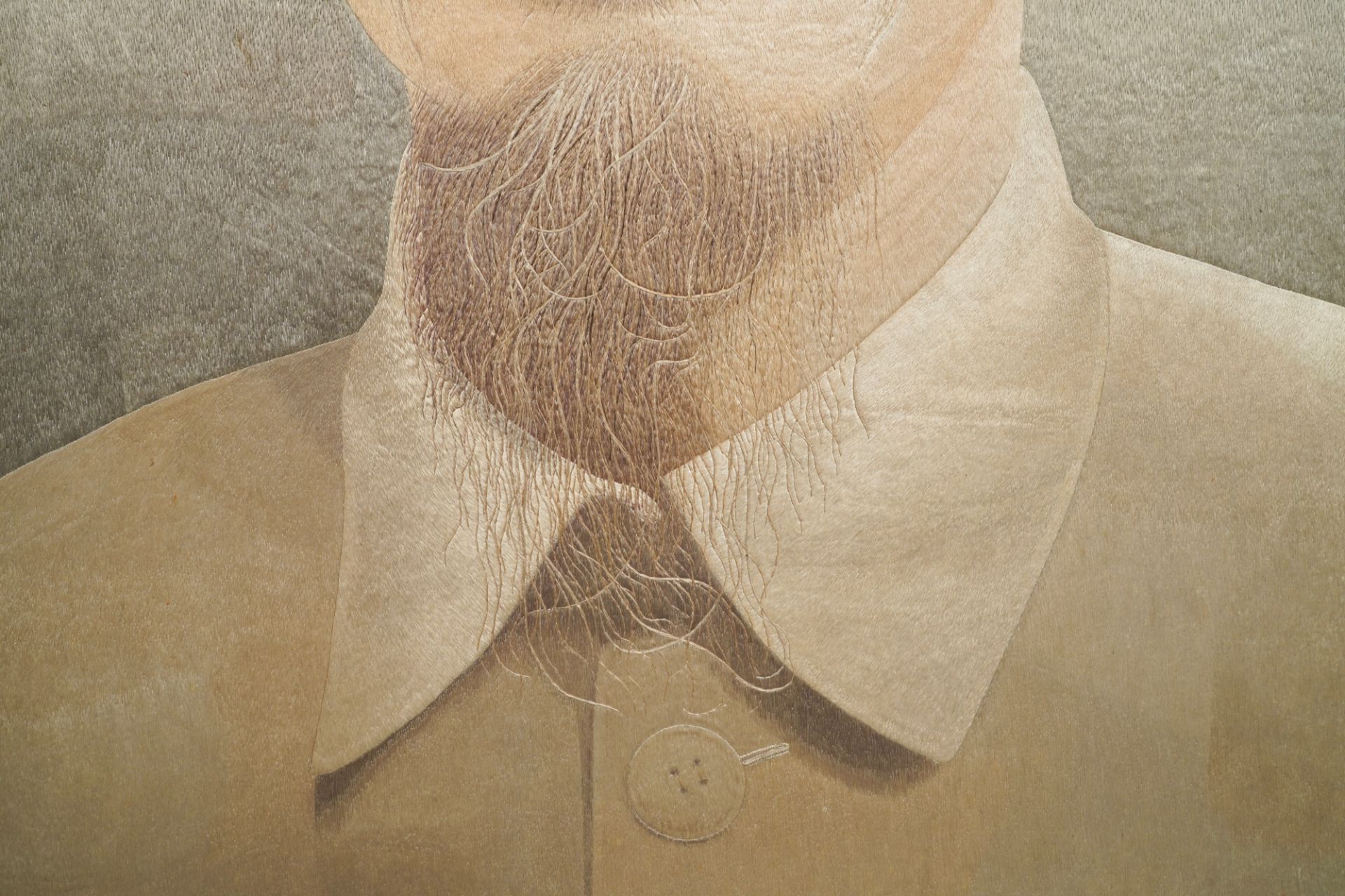 Vietnamese school, Nha Trang, 20th C.: an embroidered silk portrait of Ho Chi Minh - Image 4 of 6