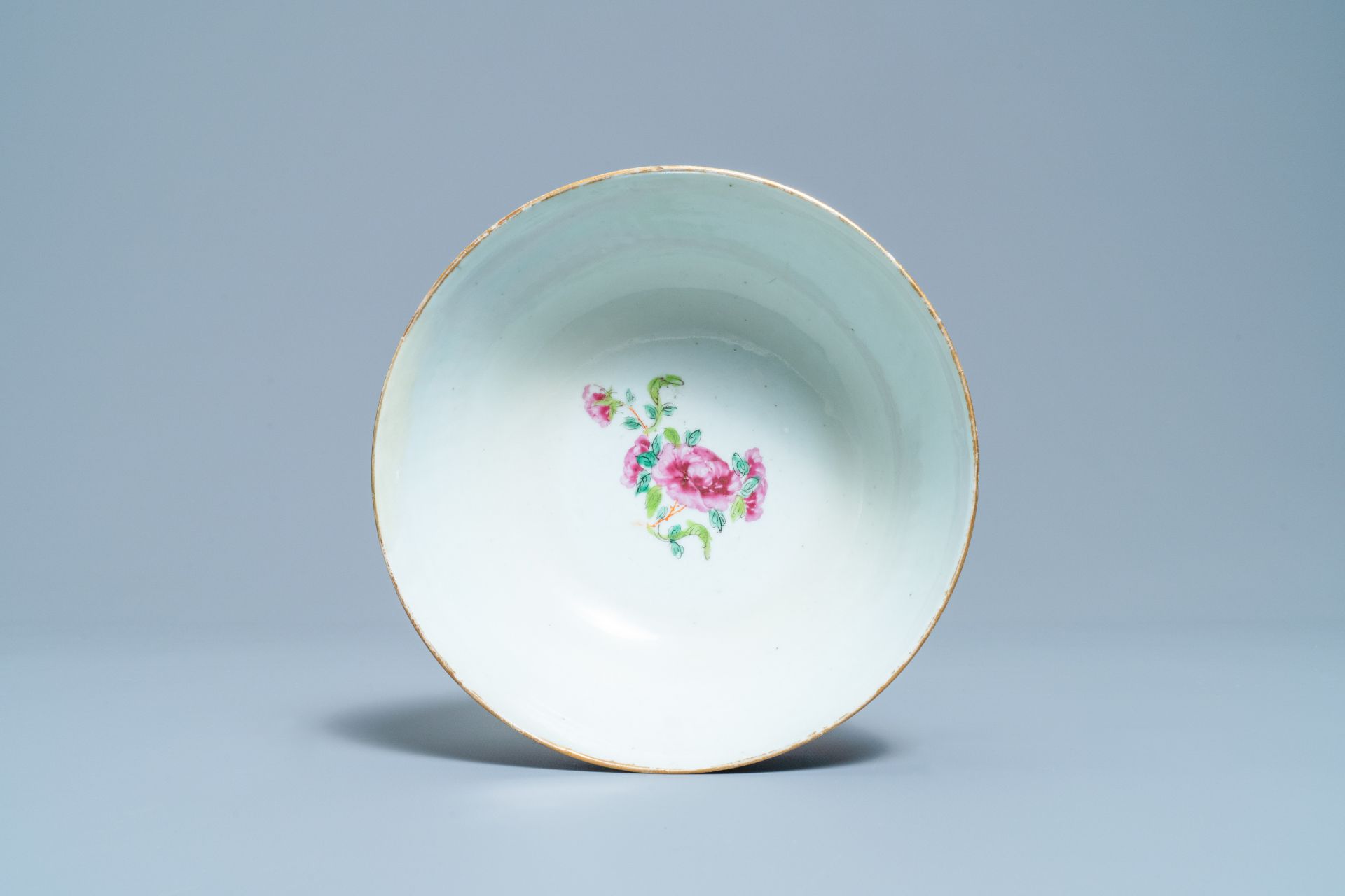 A Chinese Canton famille rose celadon-ground service, 19th C. - Image 18 of 37