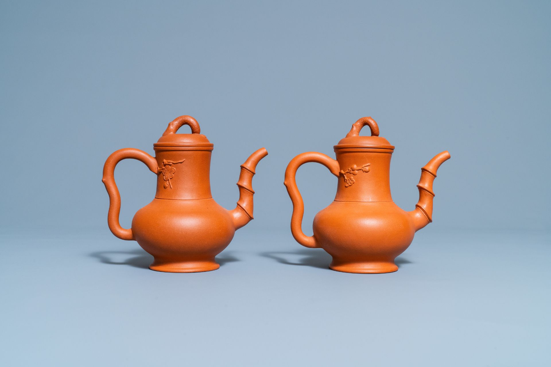 A pair of Chinese Yixing stoneware teapots and covers, Kangxi - Image 5 of 8