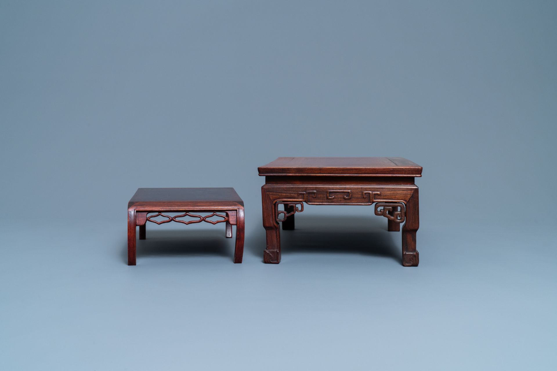 Five Chinese wooden stands, 19/20th C. - Image 5 of 13