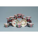 Ten Chinese famille rose bowls and two saucers for the Straits or Peranakan market, 19th C.