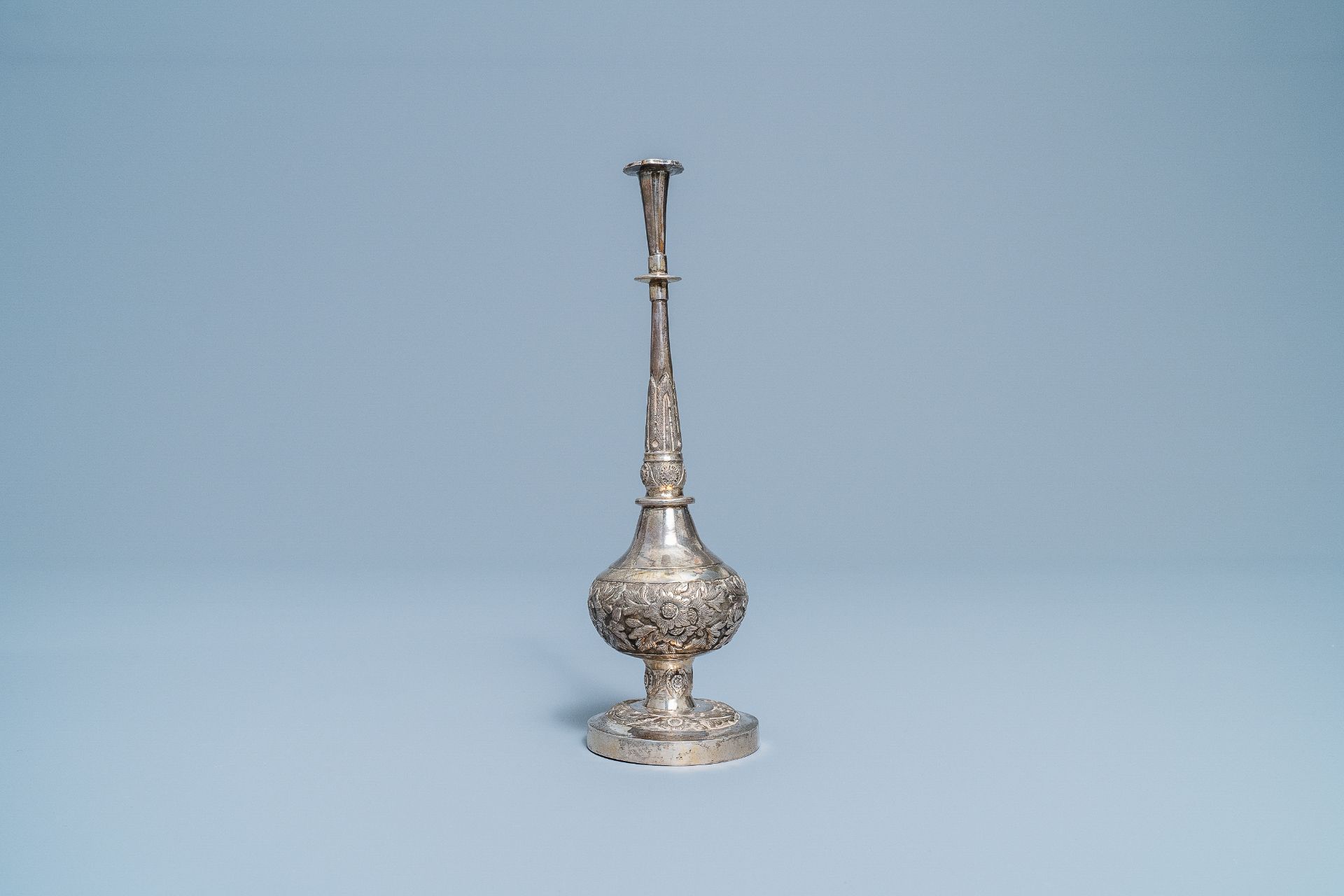 A Chinese inscribed Islamic market silver rosewater sprinkler, 19th C. - Image 2 of 7