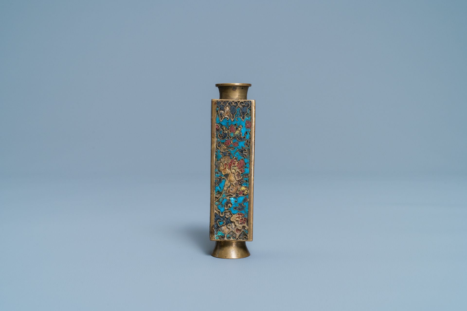 A small Chinese cloisonné cong vase, Wanli - Image 5 of 7