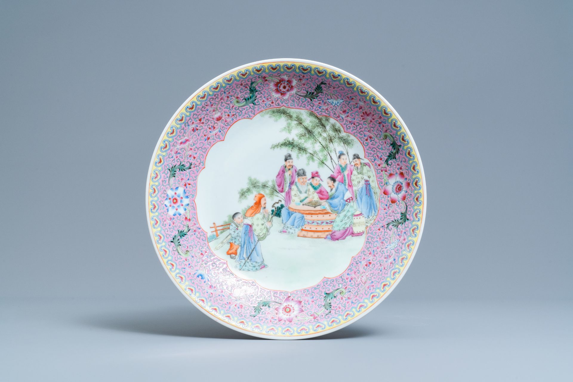 A Chinese famille rose charger, Qianlong mark, Republic