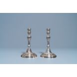 A pair of silver candlesticks, marked Carel Benninck, Bruges, dated 1778