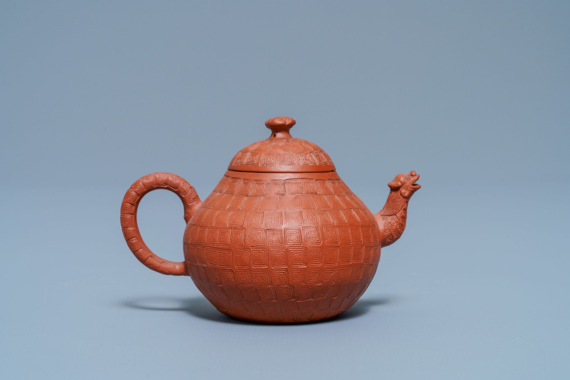 A Chinese Yixing stoneware dragon-spouted teapot and cover, Kangxi - Image 4 of 7