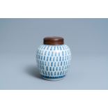 A Chinese blue and white 'Shou' jar, Kangxi